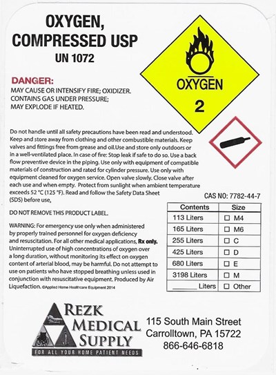 Hp Label (Rezk Oxygen Compressed Sw Body)